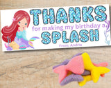 Custom Mermaid Thank You Personalizable Bag Topper Tag Canva Template Printable