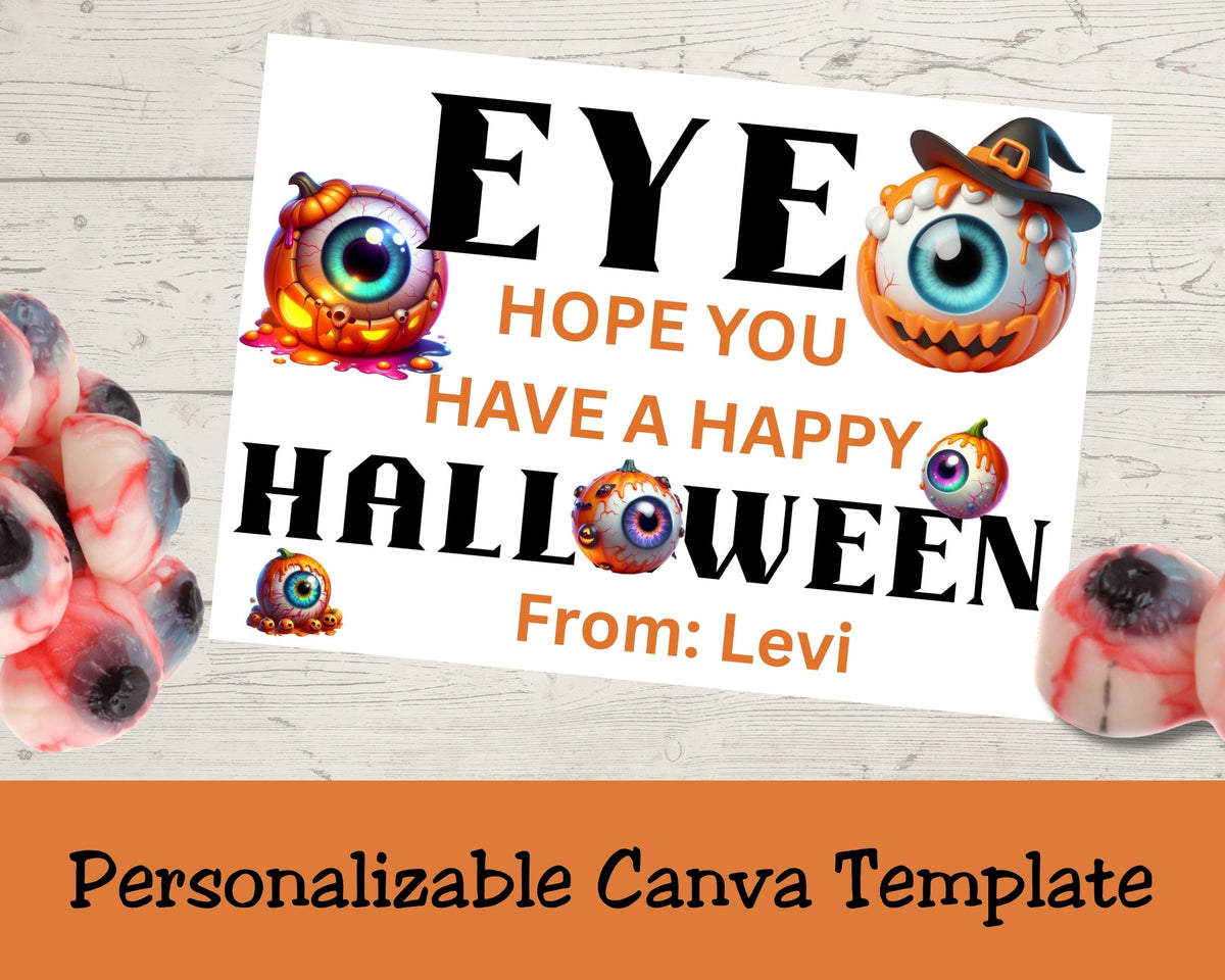 Eye Halloween Canva Template Bag Topper Printable