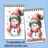 Christmas Snowmen Stocking Stuffer Christmas Personalized Notebook