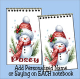 Christmas Snowmen Stocking Stuffer Christmas Personalized Notebook