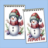 Christmas Snowmen Stocking Stuffer Christmas Personalized Notebook