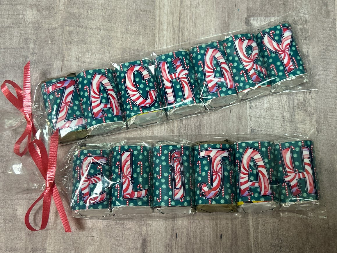 Peppermint Alphabet Hershey Candy Bar Wrapper Stocking Stuffer Printable