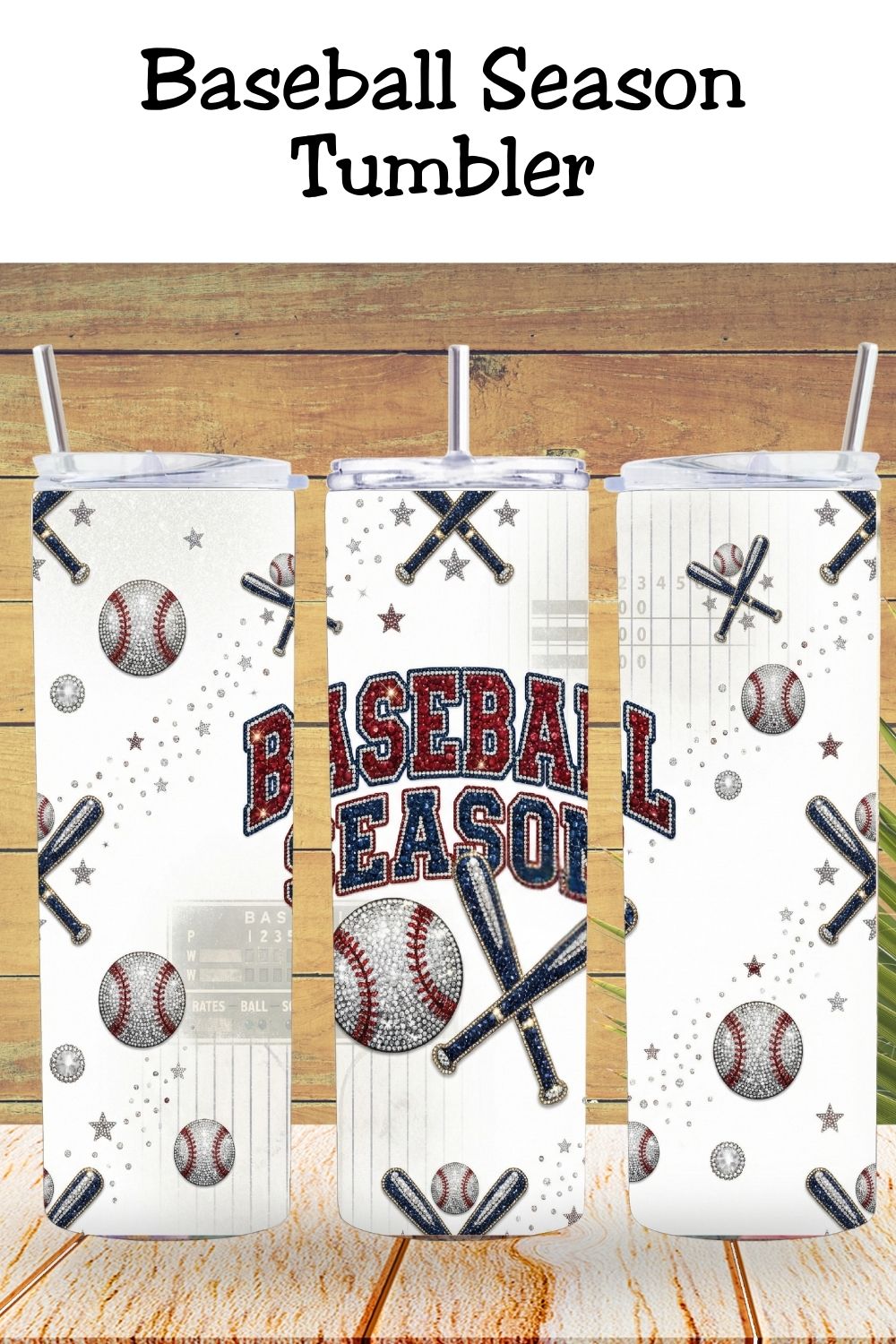 From tee-ball to travel ball, baseball season never really ends. This bling baseball tumbler wrap is a favorite for sports moms who want cute, game-day drinkware without committing to one team or mascot.