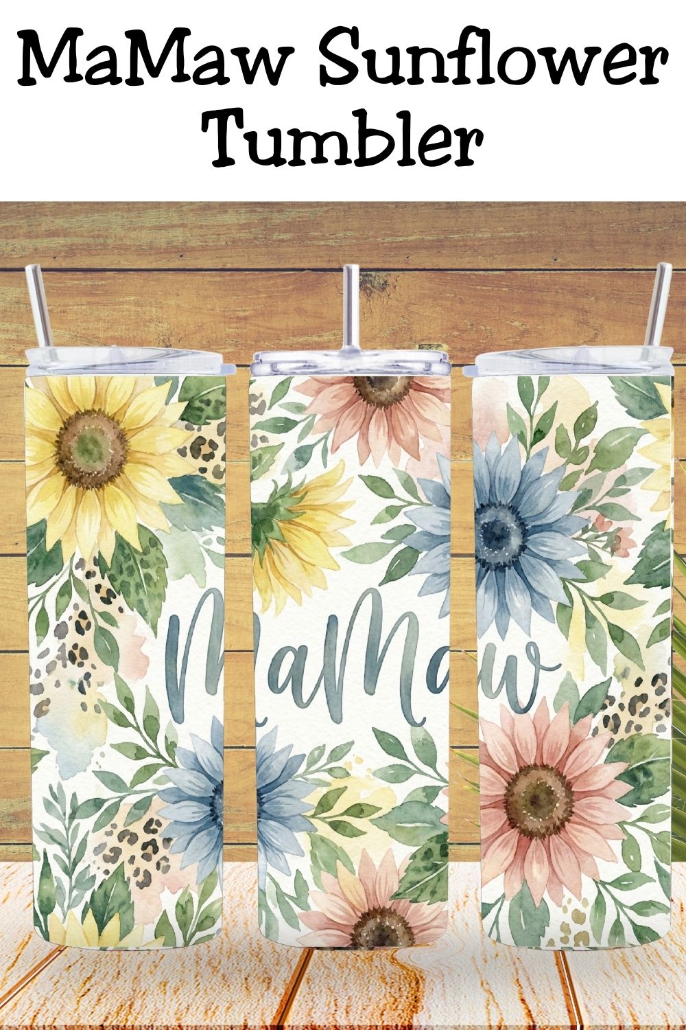MaMaw Floral Tumbler – Grandma MaMaw 20oz Skinny Design *904