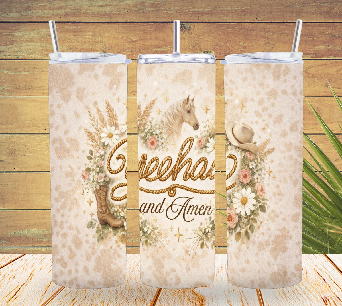 Yeehaw and Amen Tumbler Wrap *848