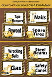 Cute Construction Editable Table Card Printables