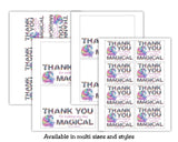 Thank You Personalizable Unicorn Candy Bag Topper Canva Template