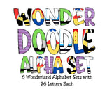 Alice in Wonderland Alphabet Clipart Set of 6 English Letters