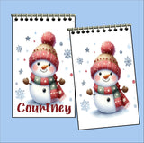 Christmas Snowmen Stocking Stuffer Christmas Personalized Notebook