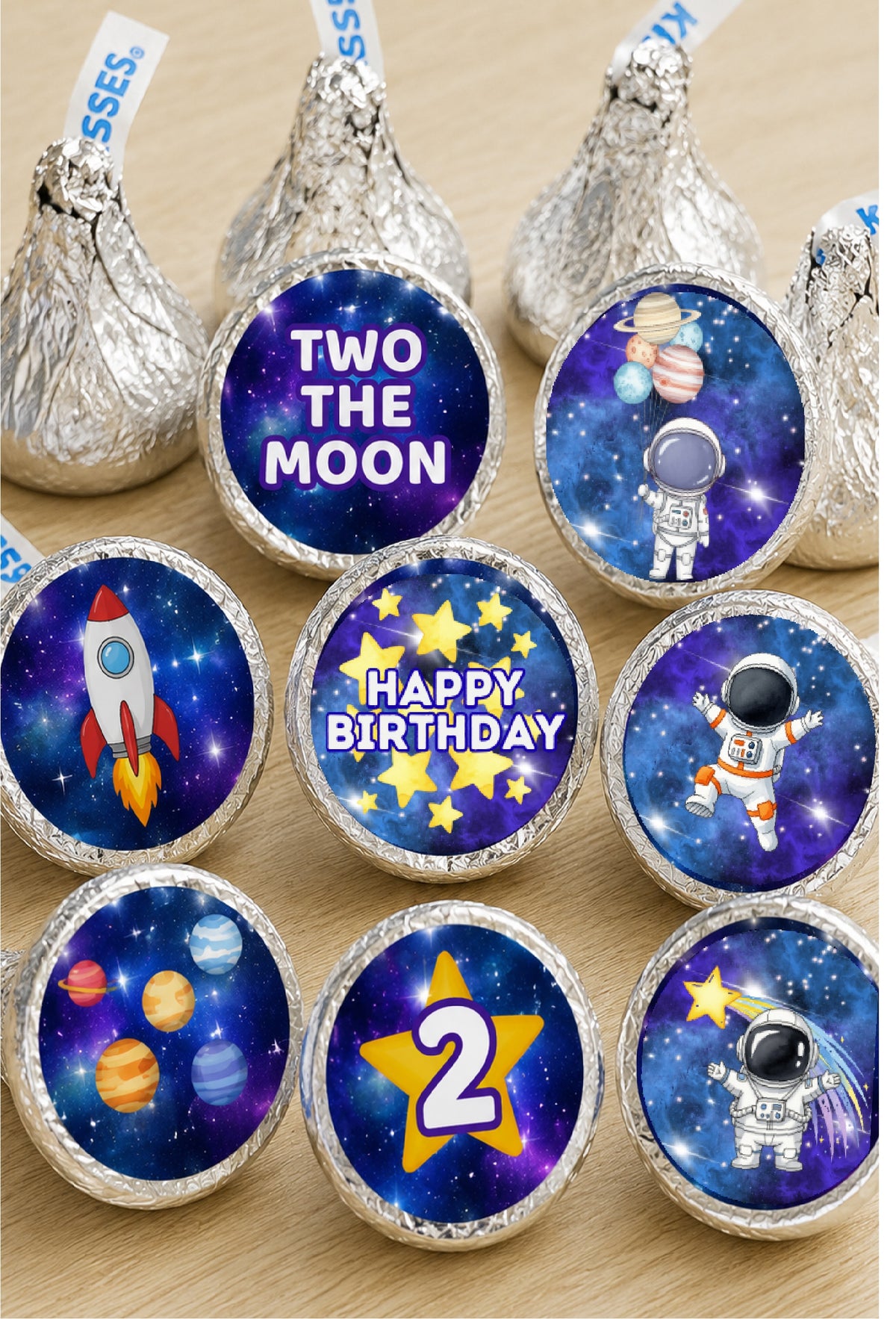 Two The Moon Hershey Kiss Labels Printable