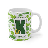 St Patrick's Day Monogram Alphabet Tumbler or Ceramic mug