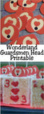 Alice in Wonderland Guardsmen Head Printable