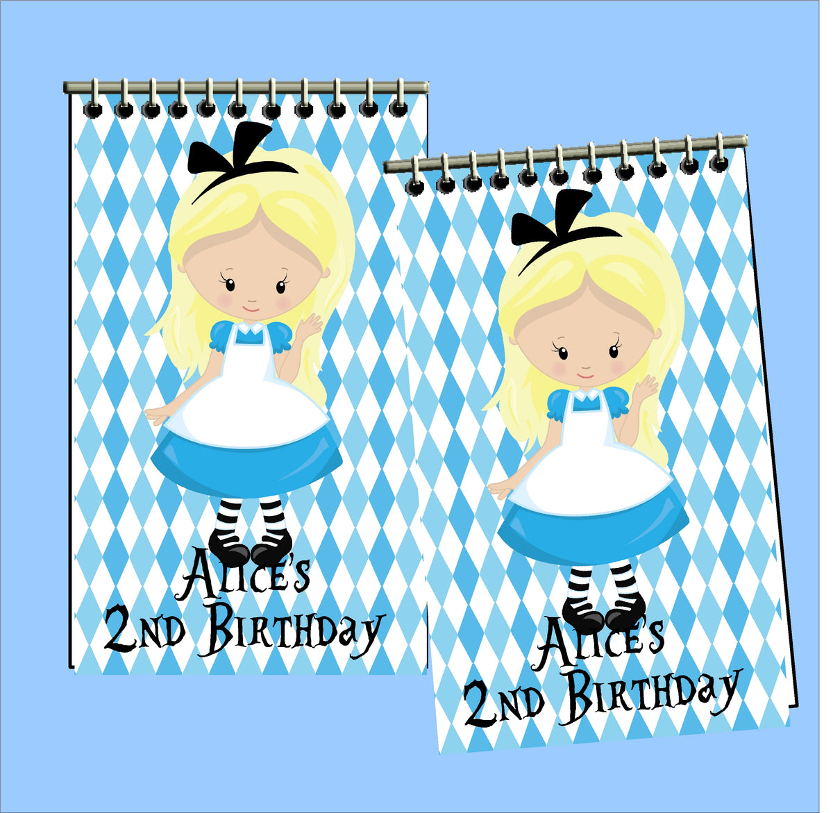 Alice in Wonderland Personalized Party Favor Notebooks
