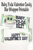 Baby Yoda Valentine Candy Bar Wrapper Printable