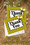 Send a little bee with a thank you note to everyone who came to your Bumble Bee themed party or just send a special note to a friend with these printable Bee Thank You notecards.