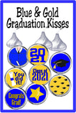 Blue Graduation Kiss Label Printable