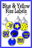 Blue Graduation Kiss Label Printable