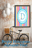 Bright Stripes Monogram Print