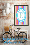 Bright Stripes Monogram Print