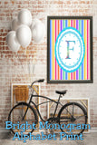 Bright Stripes Monogram Print