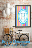 Bright Stripes Monogram Print
