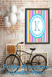 Bright Stripes Monogram Print