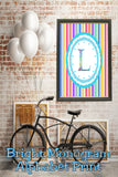 Bright Stripes Monogram Print