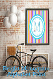 Bright Stripes Monogram Print