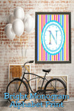 Bright Stripes Monogram Print