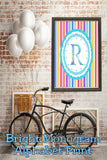 Bright Stripes Monogram Print