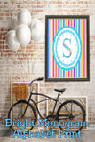 Bright Stripes Monogram Print