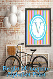 Bright Stripes Monogram Print