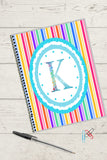 Bright Colors Alphabet Monogram Personalized Notebook