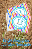 Bright Stripes Monogram Note Cards Print
