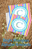 Bright Stripes Monogram Note Cards Print