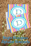 Bright Stripes Monogram Note Cards Print