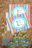 Bright Stripes Monogram Note Cards Print