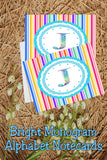 Bright Stripes Monogram Note Cards Print