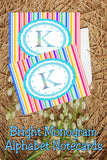 Bright Stripes Monogram Note Cards Print