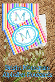 Bright Stripes Monogram Note Cards Print
