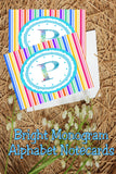 Bright Stripes Monogram Note Cards Print
