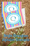 Bright Stripes Monogram Note Cards Print