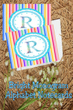 Bright Stripes Monogram Note Cards Print
