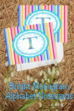 Bright Stripes Monogram Note Cards Print