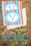 Bright Stripes Monogram Note Cards Print