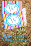Bright Stripes Monogram Note Cards Print
