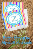 Bright Stripes Monogram Note Cards Print