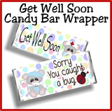 Bug Get Well Soon Candy Bar Wrapper
