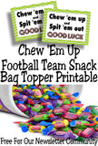 Chew 'Em Up Football Team Printable Bag Topper