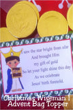 Let the first wiseman help you to find the Christmas star and your gift of gold with this printable advent bag topper.  Add a bag of chocolate coin candies to this topper for a great Christmas gift or advent countdown this Christmas season.